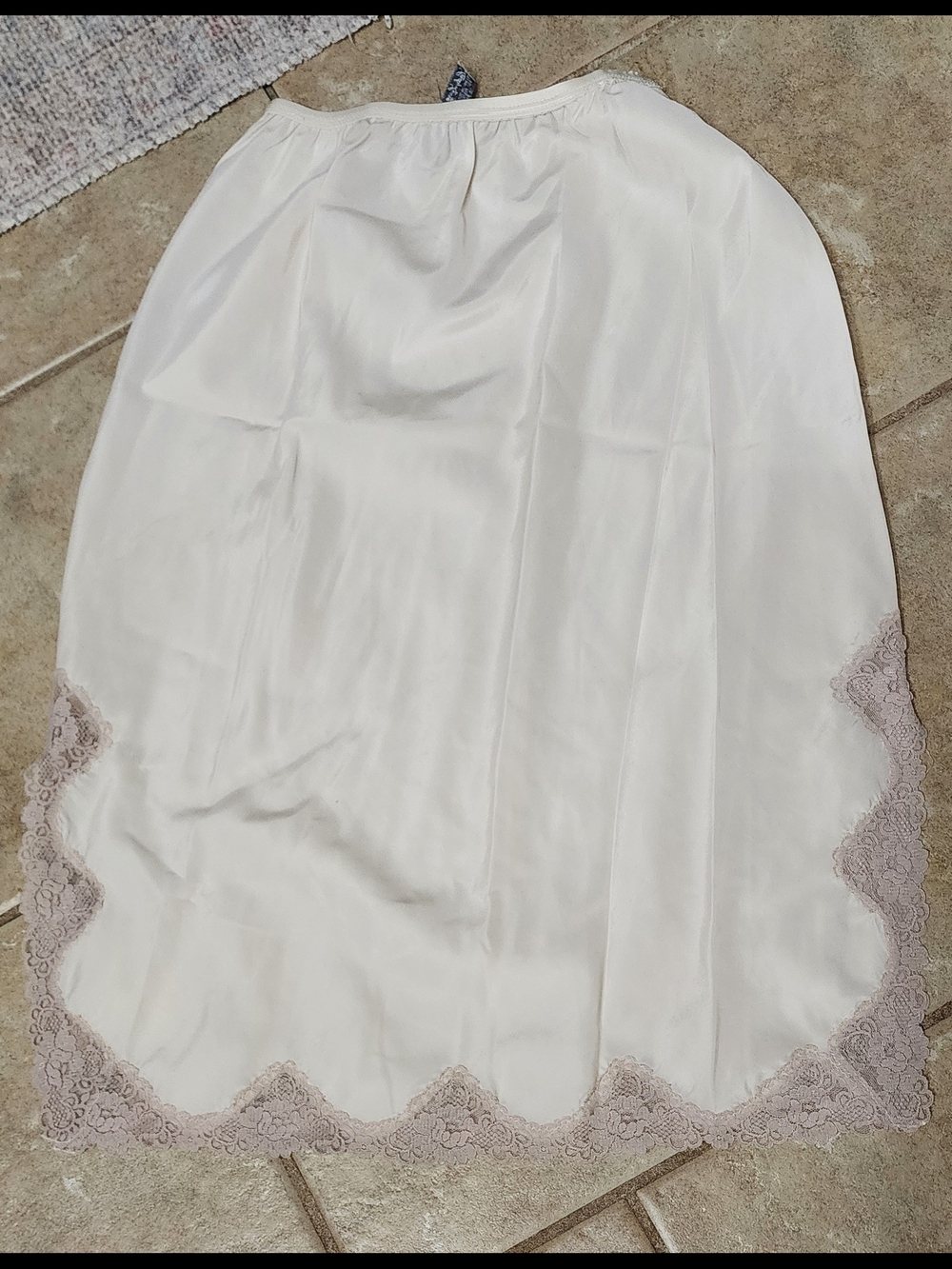 Vintage Union Made Lady Lynne Ivory Lace-Trim Half Slip for Smooth Layering